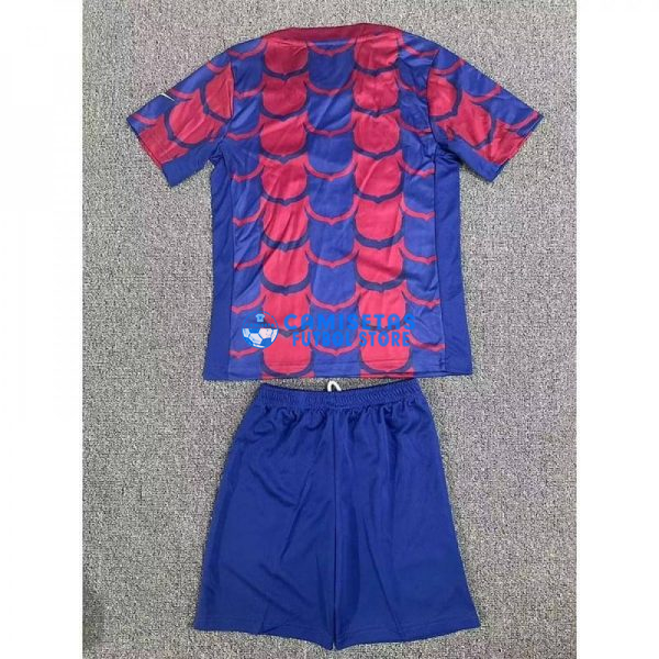 Camiseta Barcelona 2024/2025 Pre-Match Rojo/Azul Niño Kit - Imagen 2